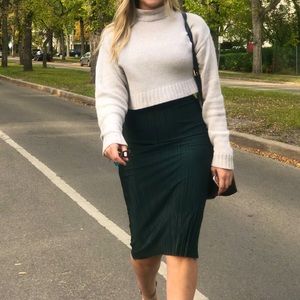 Oak + Fort Pleated Midi Skirt